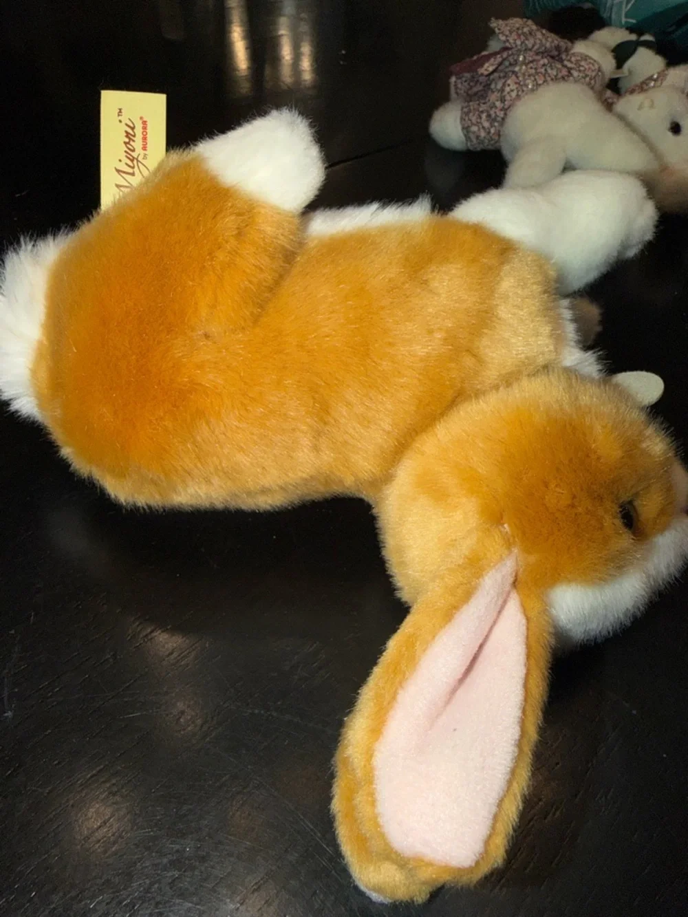 Miyoni by Aurora Plush Brown and White Bunny - Soft Small Pet Toy